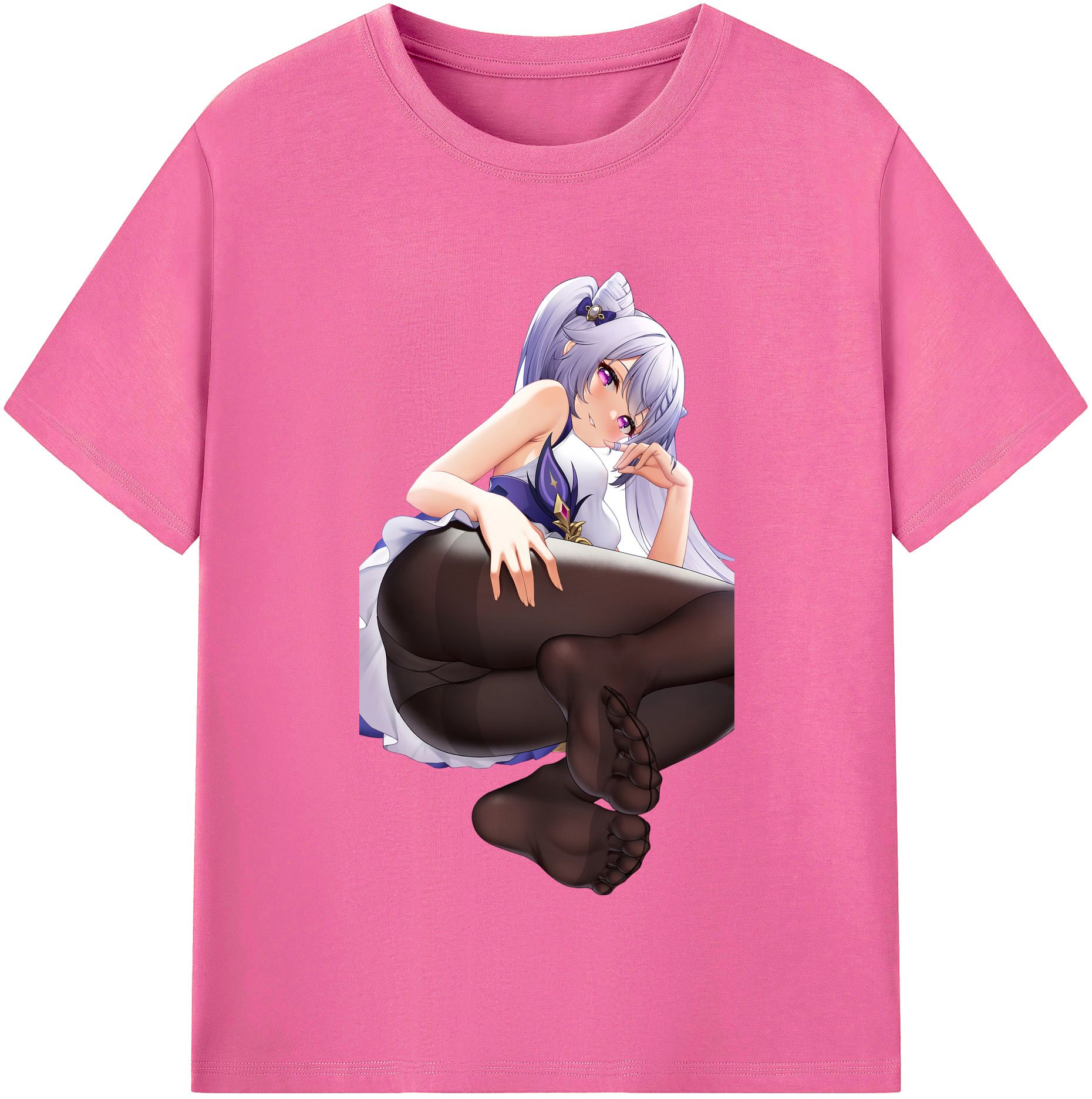 げんし神 刻晴 こくせい genshin Kokusei レディースカジュアルプリントTシャツ（綿100％）